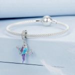 S925 Sterling Silber platiniert Farbverlauf Eisvogel Anhänger DIY Perlen – Bild 2