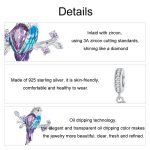 S925 Sterling Silber platiniert Farbverlauf Eisvogel Anhänger DIY Perlen – Bild 5