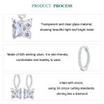 S925-Sterlingsilber, platiniert, speziell geformte Flügel-Schmetterlings-Ohrringe – Bild 5