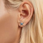 S925 Sterling Silber platinierte Schmetterlingsohrringe mit Farbverlauf – Bild 5