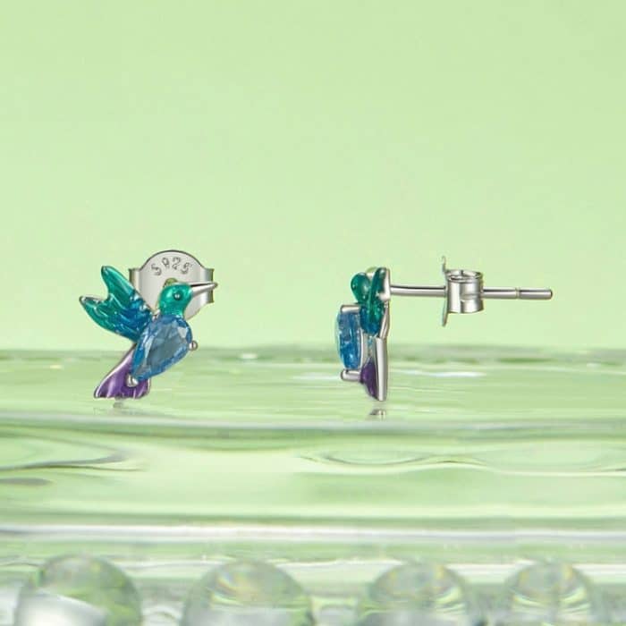 S925 Sterling Silber platinierte Vogel-Tier-Ohrringe für Damen – Bild 2
