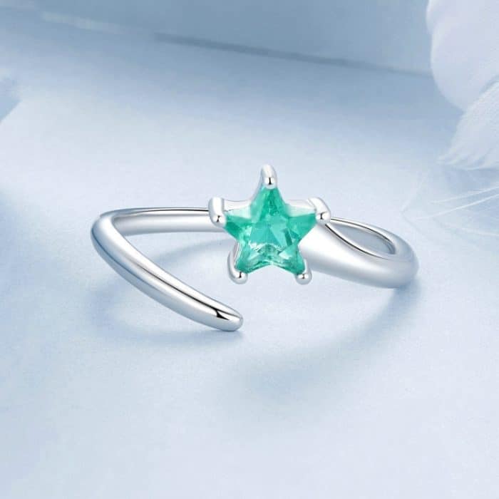 Verstellbarer Damenring mit Meteoröffnung aus S925-Sterlingsilber, platiniert – Bild 2