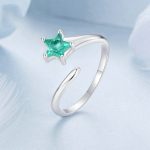 Verstellbarer Damenring mit Meteoröffnung aus S925-Sterlingsilber, platiniert – Bild 3