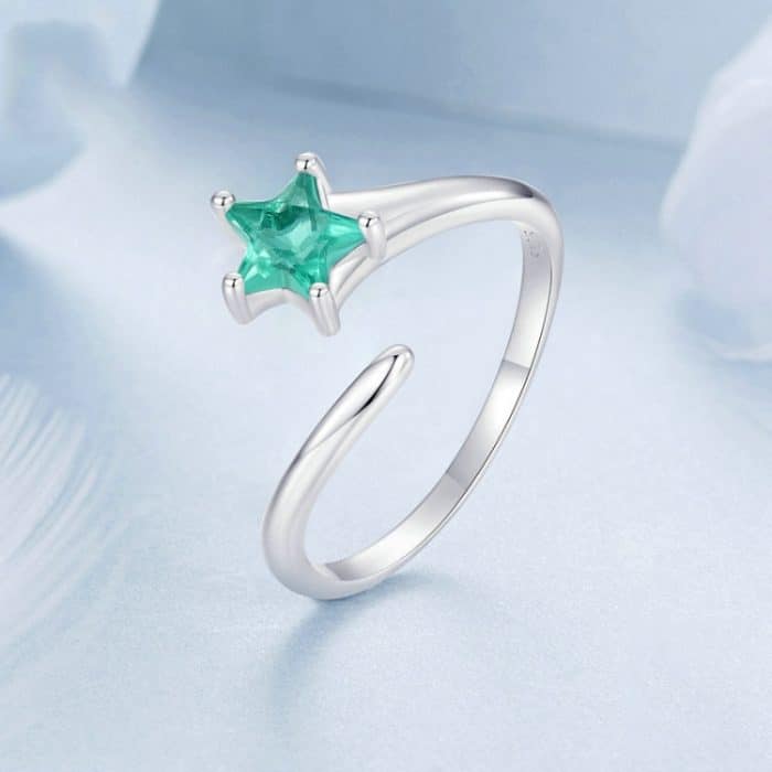 Verstellbarer Damenring mit Meteoröffnung aus S925-Sterlingsilber, platiniert – Bild 3