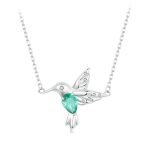 S925 Sterling Silber platinierte Smart-Kolibri-Halskette für Damen