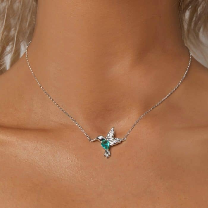 S925 Sterling Silber platinierte Smart-Kolibri-Halskette für Damen – Bild 6