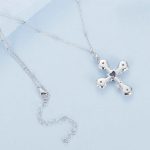 S925 Sterling Silber platinierte Rosenkreuz-Halskette für Damen – Bild 3