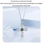 S925 Sterling Silber platinierte Rosenkreuz-Halskette für Damen – Bild 4