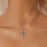S925 Sterling Silber platinierte Rosenkreuz-Halskette für Damen – Bild 6