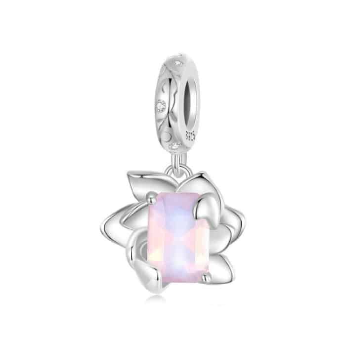 S925 Sterling Silber platinierter dreidimensionaler Lotus-DIY-Anhänger – Bild 1
