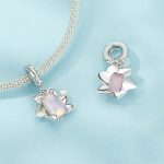 S925 Sterling Silber platinierter dreidimensionaler Lotus-DIY-Anhänger – Bild 3