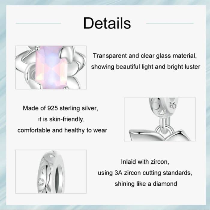 S925 Sterling Silber platinierter dreidimensionaler Lotus-DIY-Anhänger – Bild 5