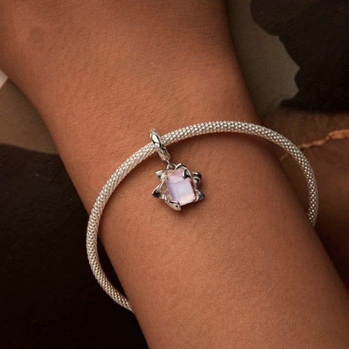 S925 Sterling Silber platinierter dreidimensionaler Lotus-DIY-Anhänger – Bild 6