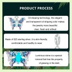 S925 Sterling Silber platiniert leuchtender bunter Schmetterling DIY-Anhänger – Bild 6
