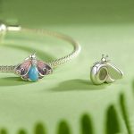 S925 Sterling Silber platiniert, leuchtender Farbverlauf, lila Schmetterling, DIY-Perlen – Bild 3