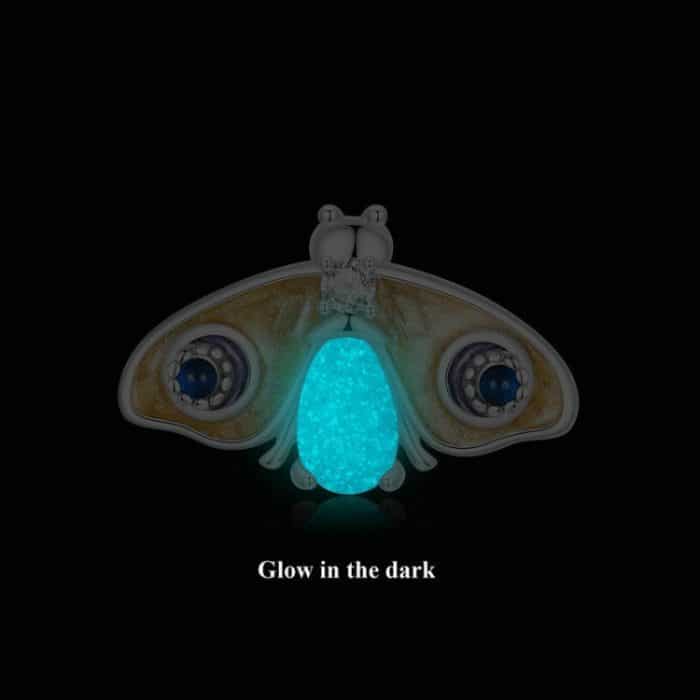 S925 Sterling Silber platiniert leuchtende Schmetterlings-Silikon-DIY-Perlen – Bild 2