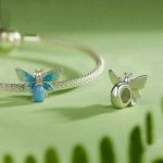 S925 Sterling Silber Zirkon leuchtend blau Farbverlauf Biene Silikon DIY Perlen – Bild 3