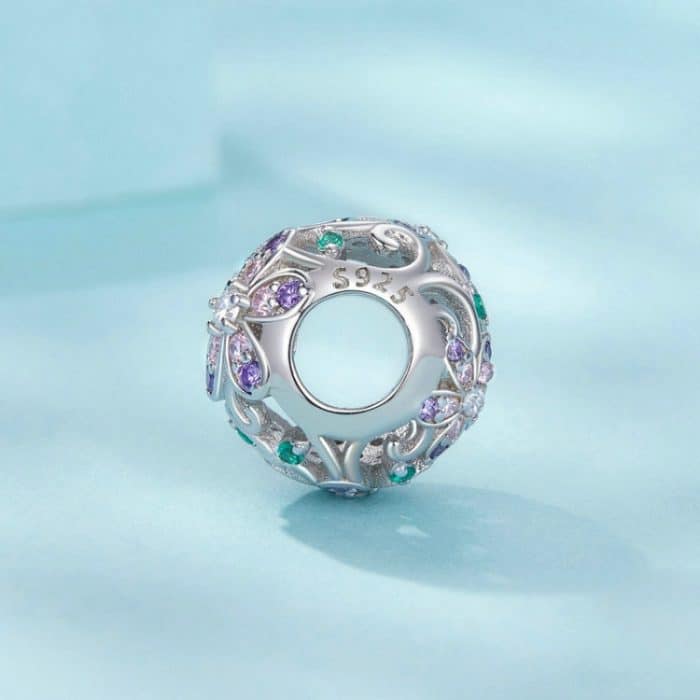 S925 Sterling Silber platinierte hohle Blumenreben-DIY-Perlen – Bild 2