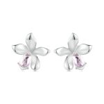 S925 Sterling Silber platinierte Blumenohrringe für Damen