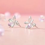 S925 Sterling Silber platinierte Blumenohrringe für Damen – Bild 2