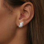 Ohrringe aus platiniertem S925-Sterlingsilber mit großen Hauptsteinen, Traumblume – Bild 5