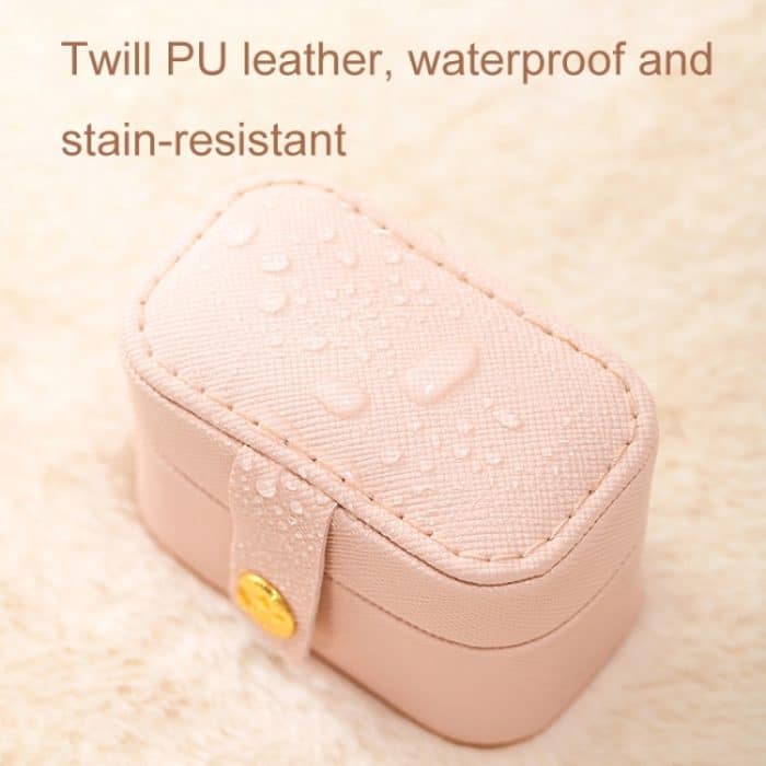 Mini-Ringbox, tragbare Schmuckschatulle, PU-Leder, Ohrring-Schmuck-Aufbewahrungsbox – Bild 3