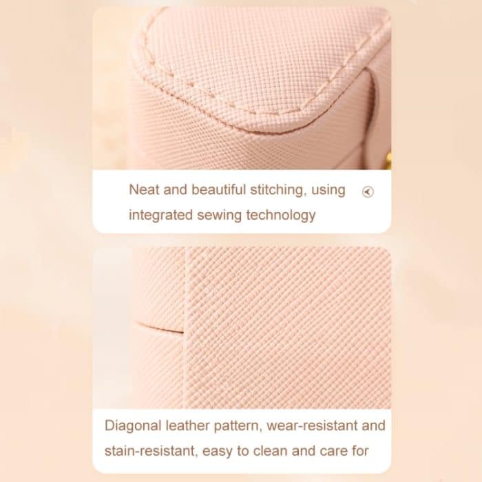 Mini-Ringbox, tragbare Schmuckschatulle, PU-Leder, Ohrring-Schmuck-Aufbewahrungsbox – Bild 6