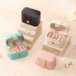 Mini-Ringbox, tragbare Schmuckschatulle, PU-Leder, Ohrring-Schmuck-Aufbewahrungsbox – Bild 7