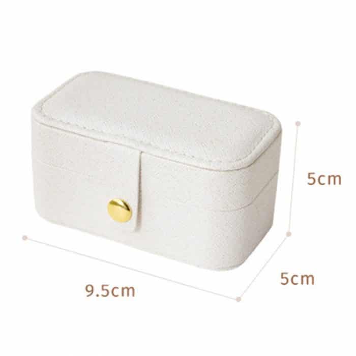 Mini-Schmuckkästchen aus Leder, tragbare Reise-Aufbewahrungsbox für Ohrringe und Ringe – Bild 2