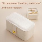 Mini-Schmuckkästchen aus Leder, tragbare Reise-Aufbewahrungsbox für Ohrringe und Ringe – Bild 3