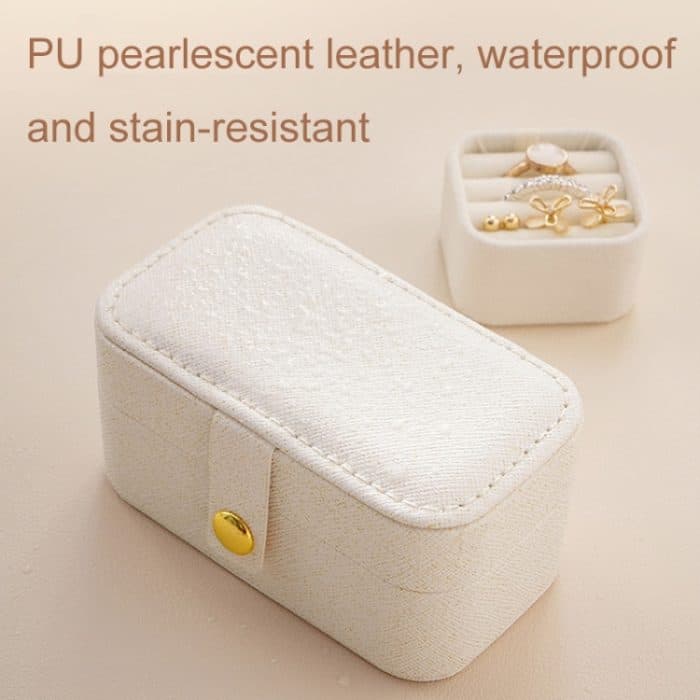Mini-Schmuckkästchen aus Leder, tragbare Reise-Aufbewahrungsbox für Ohrringe und Ringe – Bild 3