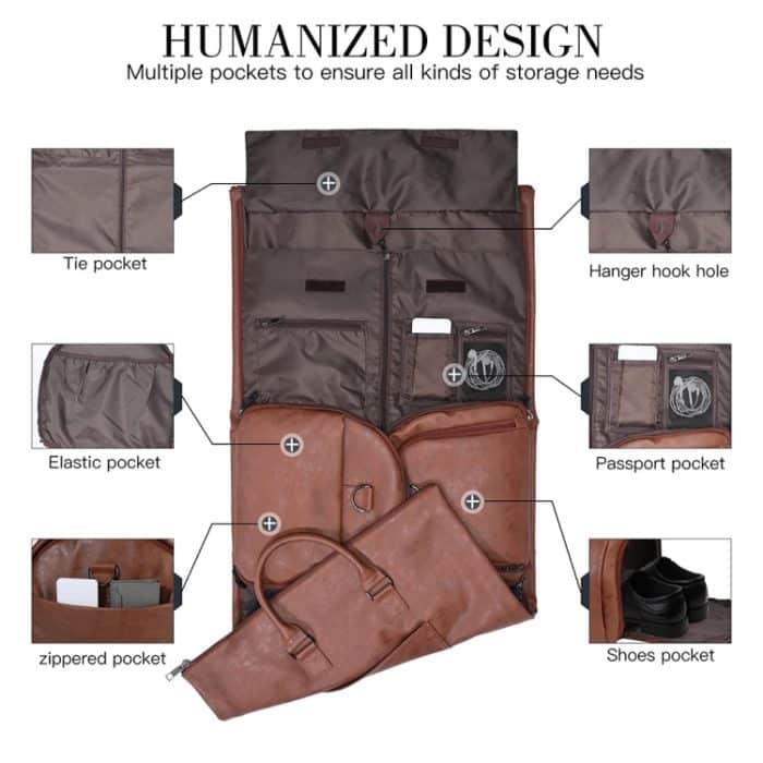 Große Kapazität, faltbare Reisetasche, Outdoor-Fitnesstasche mit Schuhfach, Brown, Black, Grey, Dark Brown – Bild 5