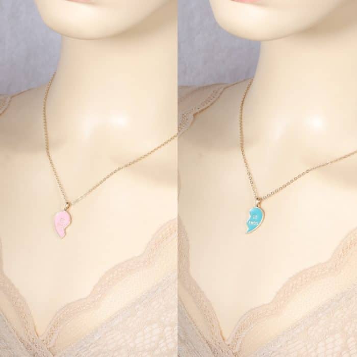 BEST FRIEND Love Lockbone Chain Passende Herz-Anhänger-Freundschaftskarten-Halskette – Bild 2