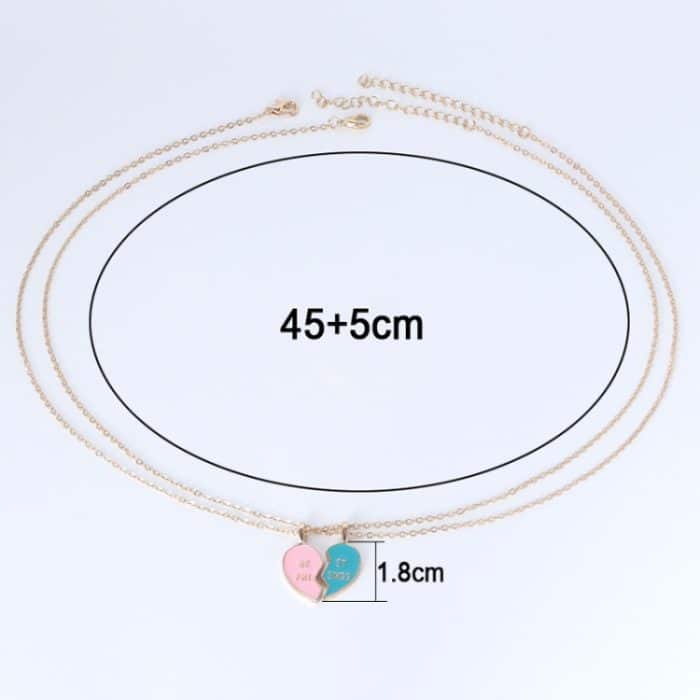 BEST FRIEND Love Lockbone Chain Passende Herz-Anhänger-Freundschaftskarten-Halskette – Bild 4