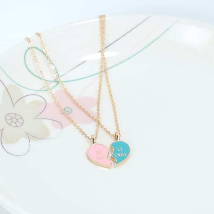 BEST FRIEND Love Lockbone Chain Passende Herz-Anhänger-Freundschaftskarten-Halskette – Bild 5