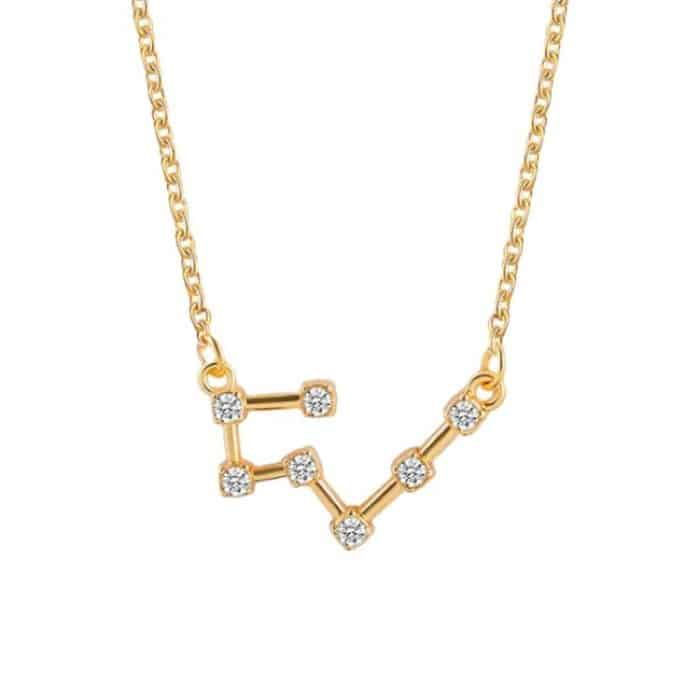 12 Sternzeichen mit Diamanten Halskette Karte Strass Schlüsselbein Kettenanhänger – Bild 5