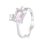 S925 Sterling Silber Hauptstein-Blume-funkelnder Ring