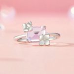 S925 Sterling Silber Hauptstein-Blume-funkelnder Ring – Bild 3