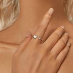 S925 Sterling Silber platiniert White Shell Love Verstellbarer offener Ring – Bild 5