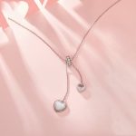 S925 Sterling Silber Weiße Muschel Liebe Y-förmige Valentinstag Halskette – Bild 2