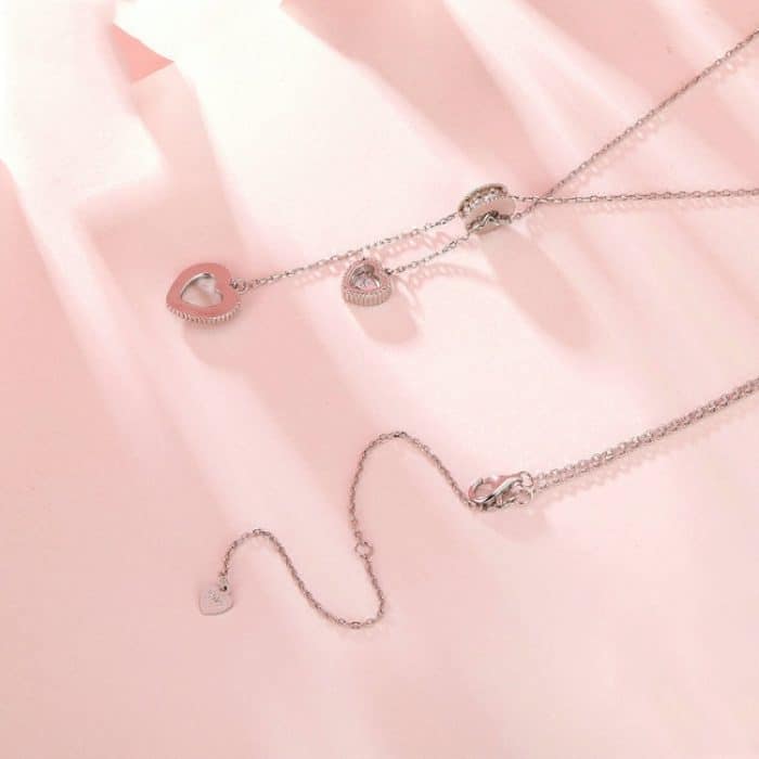 S925 Sterling Silber Weiße Muschel Liebe Y-förmige Valentinstag Halskette – Bild 3