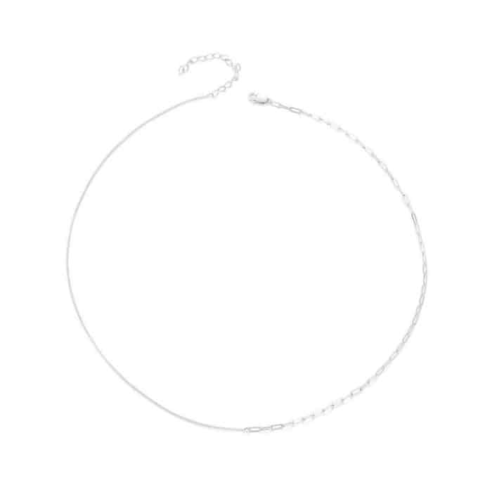 TBD0604478901A.jpg Damen-Halskette mit platinierten Nähten aus S925-Sterlingsilber – Bild 1