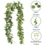 180 cm Simulation Grün Eukalyptus Efeublatt Rattan Hängende Gefälschte Blumendekoration Rattan, C Model, A Model, B Model, D Model, F Model, 60 Head C Model, 60 Head B Model, 60 Head A Model – Bild 9