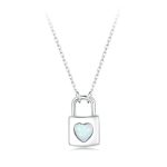 S925 Sterling Silber platinierte Herz-Schloss-Halskette zum Valentinstag für Damen