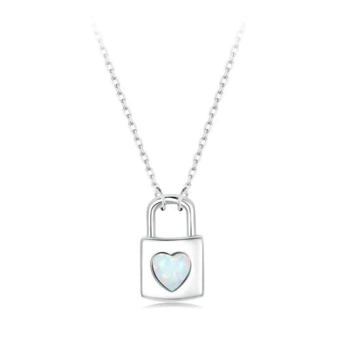 TBD0604480101A.jpg S925 Sterling Silber platinierte Herz-Schloss-Halskette zum Valentinstag für Damen – Bild 1