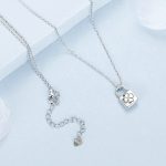 S925 Sterling Silber platinierte Herz-Schloss-Halskette zum Valentinstag für Damen – Bild 3