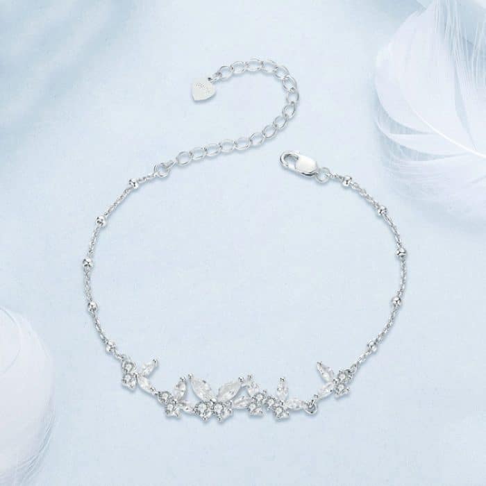 S925 Sterling Silber platiniertes Armband mit fliegenden Schmetterlingsnähten – Bild 3