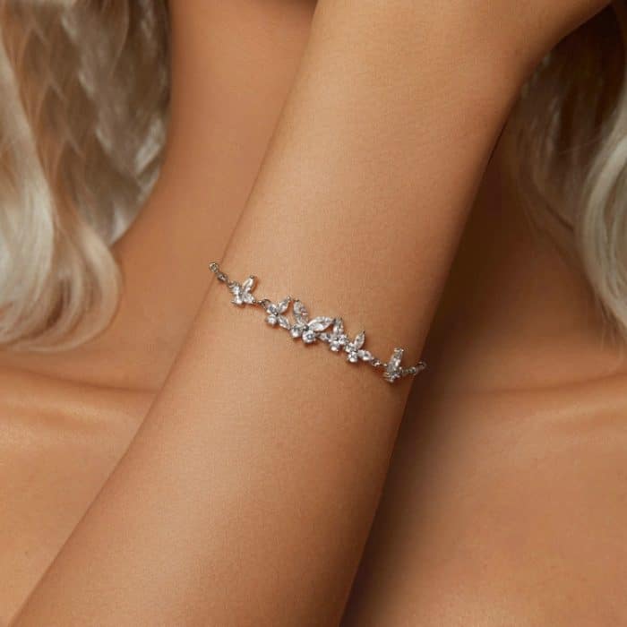 S925 Sterling Silber platiniertes Armband mit fliegenden Schmetterlingsnähten – Bild 6