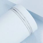 Dreischichtiges, dünnes Damenarmband aus S925-Sterlingsilber, platiniert – Bild 2