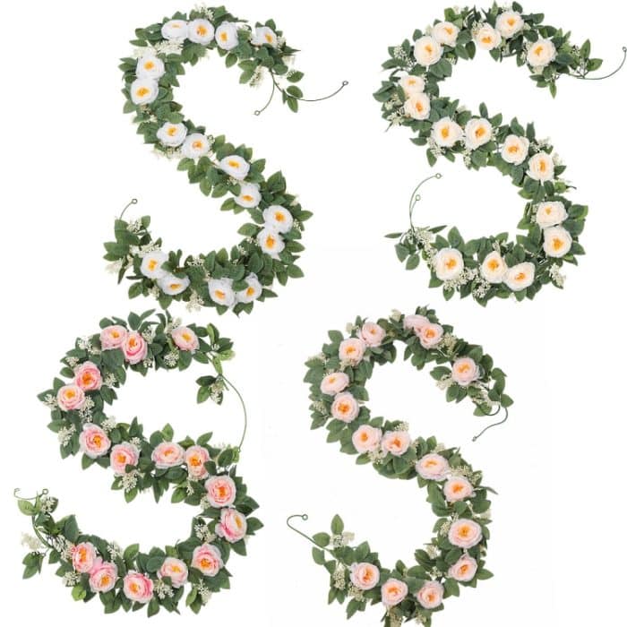 2 Stück 2 m Simulationsblume aus Rattan, Party-Dekoration, Wald, Hochzeitsarrangement, künstliches Rosen-Rattan – Bild 2